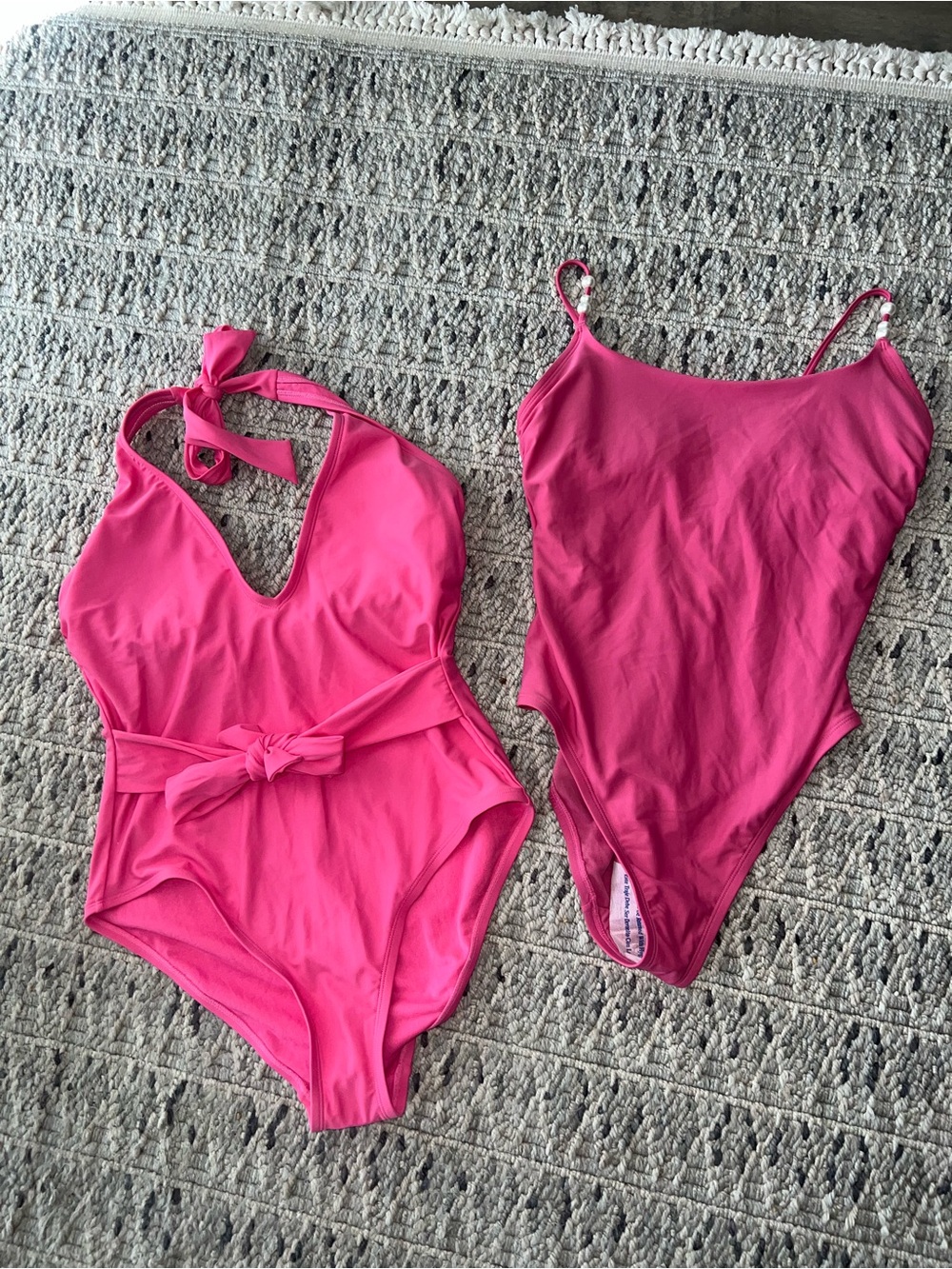 Shade & Shore Pink Women's One-Piece Swimsuits - Two Styles Bundle NWT